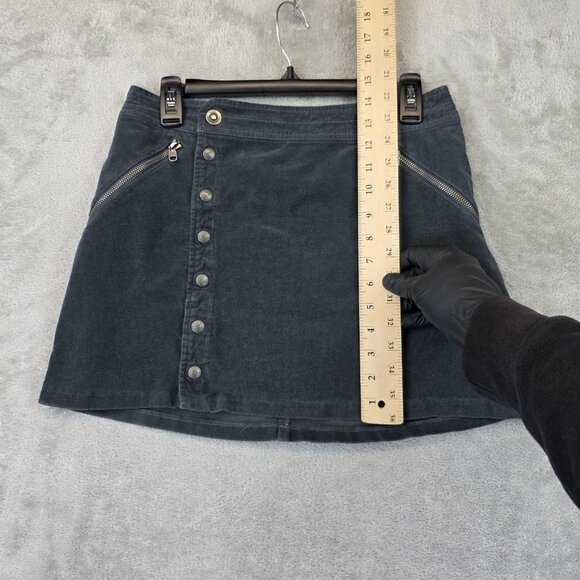 Kuhl Skirt Womens 4 Charcoal Corduroy Button Front Zip Pockets Casual Style 6191 - Picture 3 of 12